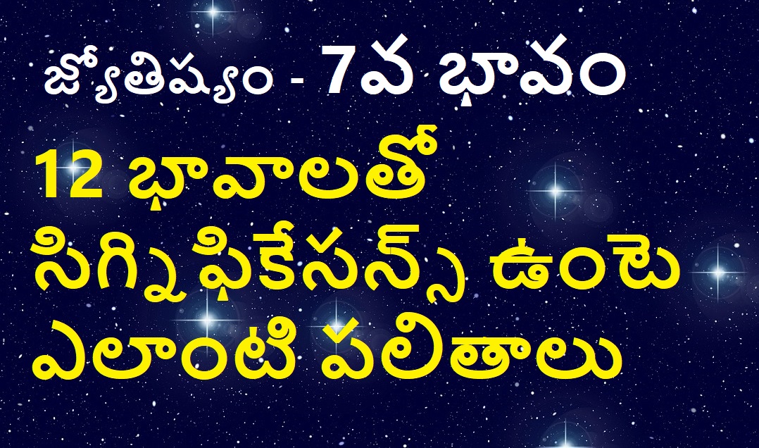 Astrology Video – 7వ భావానికి 12 భావాలతో సిగ్నఫీకేసన్స్ – పలితాలు